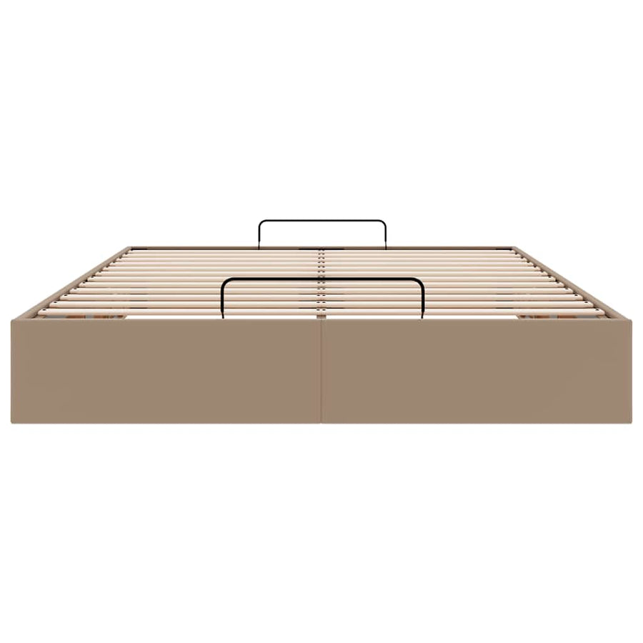 Bedframe zonder matras 140x190 cm kunstleer cappuccinokleurig