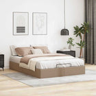 Bed frame without mattress 140x190 cm faux leather cappuccino
