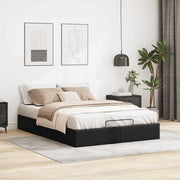 Faux leather bed frame without mattress 140x200 cm black