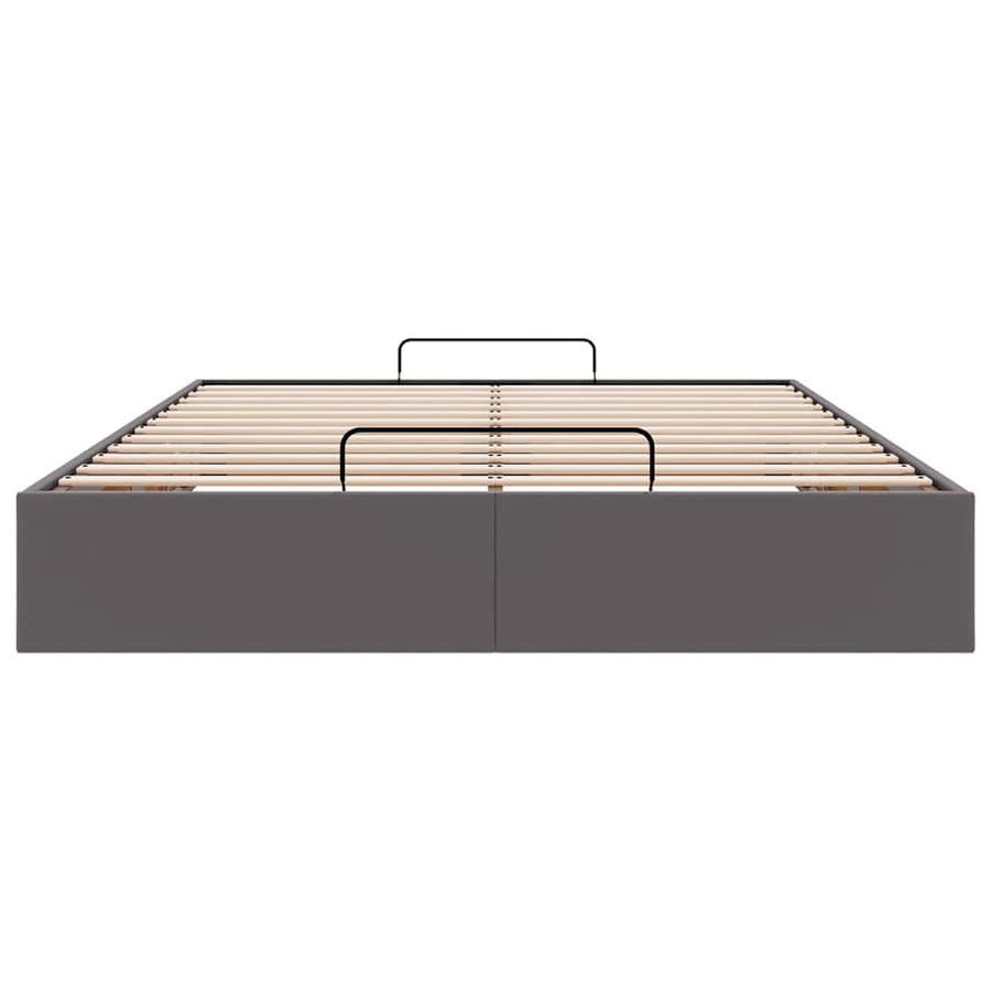 Bedframe zonder matras 140x200 cm kunstleer grijs