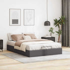 Bedframe 140x200 cm kunstleer grijs met opbergruimte