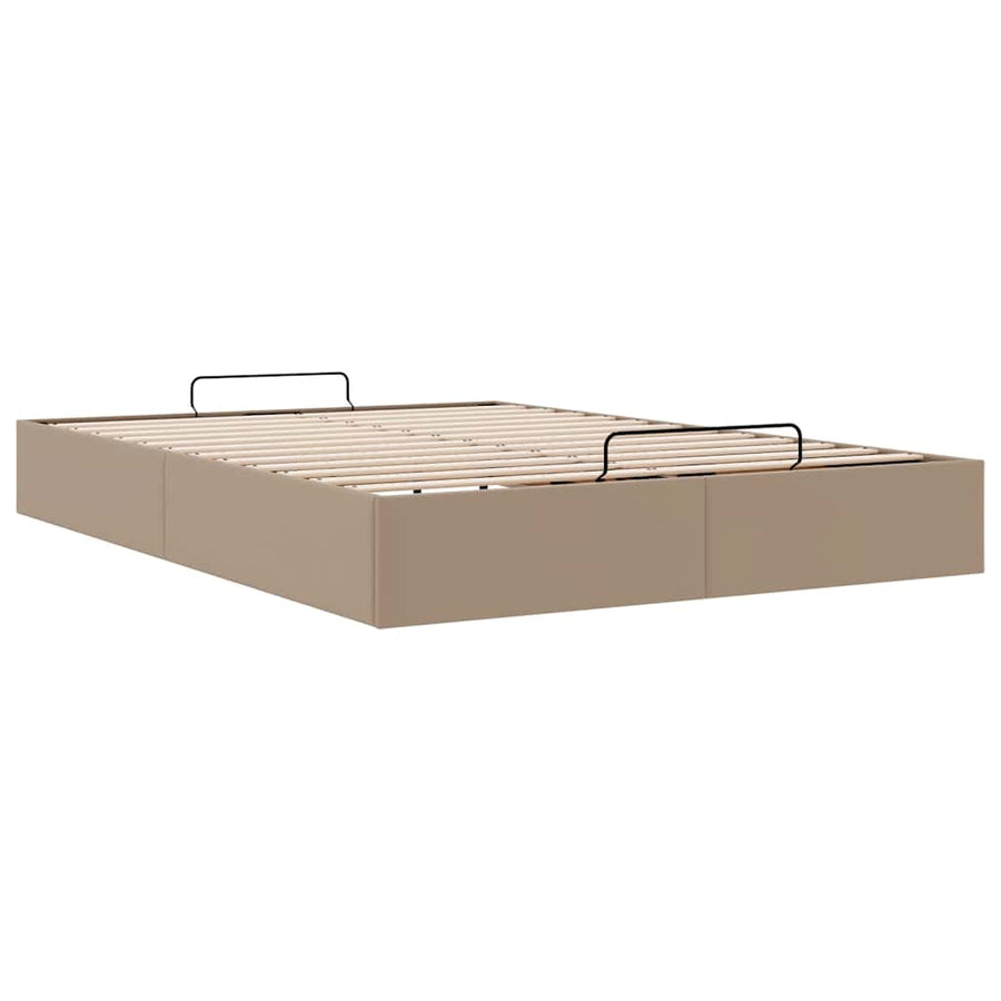 Bedframe zonder matras 140x200 cm kunstleer cappuccinokleurig