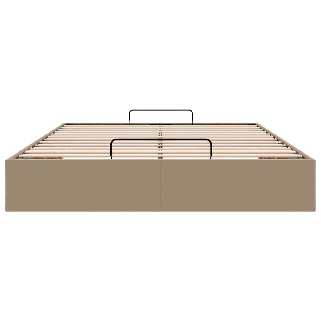 Bedframe zonder matras 140x200 cm kunstleer cappuccinokleurig