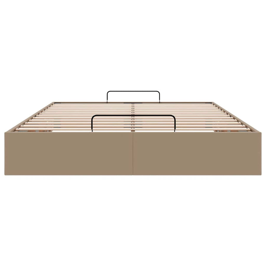 Bedframe zonder matras 140x200 cm kunstleer cappuccinokleurig