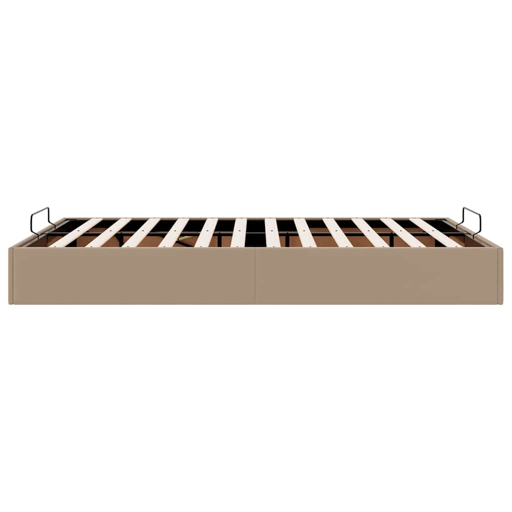 Bedframe zonder matras 140x200 cm kunstleer cappuccinokleurig
