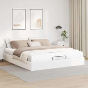Bedframe 160x200 cm kunstleer wit met opbergruimte