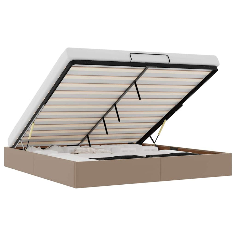 Bedframe zonder matras 160x200 cm kunstleer cappuccinokleurig