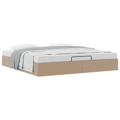 Bedframe zonder matras 160x200 cm kunstleer cappuccinokleurig
