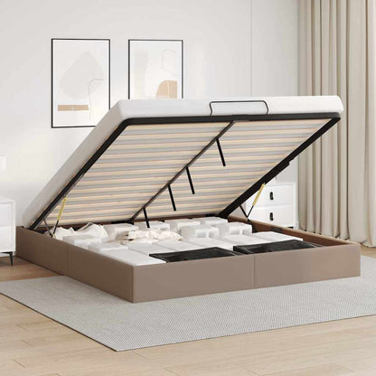 Bedframe zonder matras 160x200 cm kunstleer cappuccinokleurig