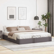 Bedframe 180x200 cm kunstleer grijs met opbergruimte