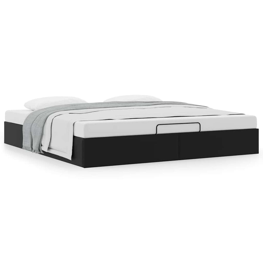 Bedframe zonder matras 200x200 cm kunstleer zwart