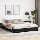 Bedframe 200x200 cm kunstleer zwart met opbergruimte