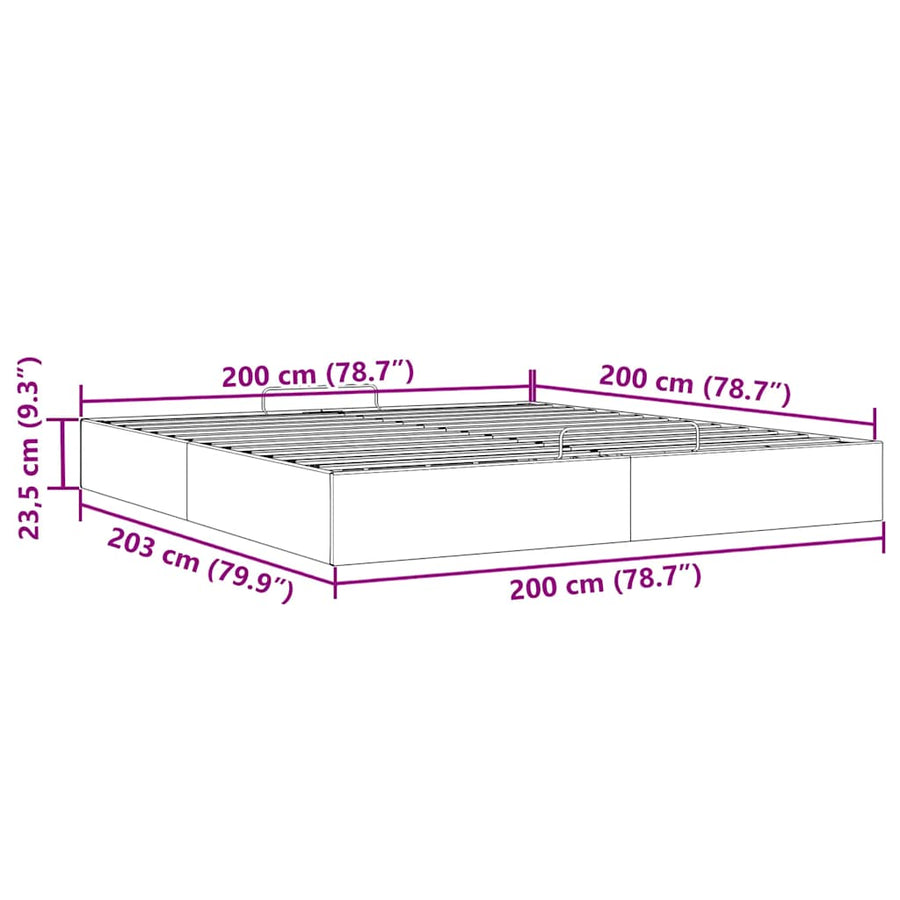 Bedframe zonder matras 200x200 cm kunstleer wit