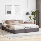Bedframe 200x200 cm kunstleer grijs met opbergruimte