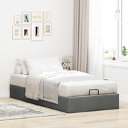 Bedframe 80x200 cm stof donkergrijs met opbergruimte