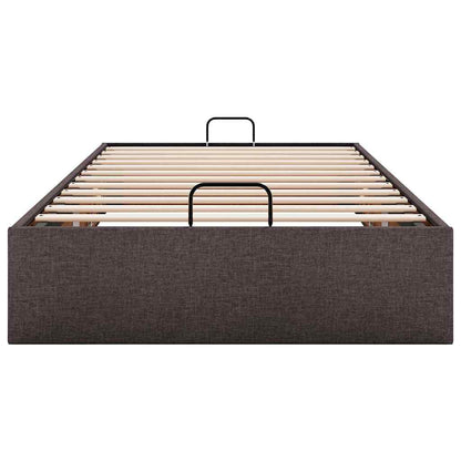 Bedframe zonder matras 80x200 cm stof donkerbruin