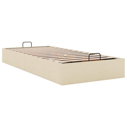 Bedframe zonder matras 80x200 cm stof crèmekleurig
