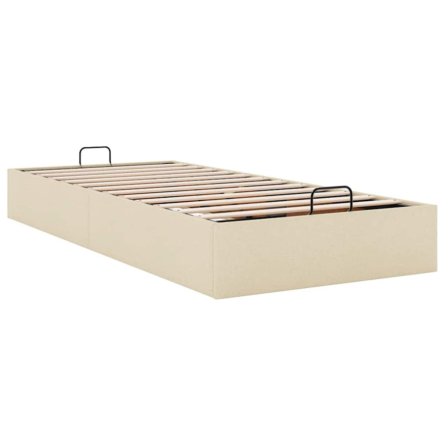 Bedframe zonder matras 80x200 cm stof crèmekleurig