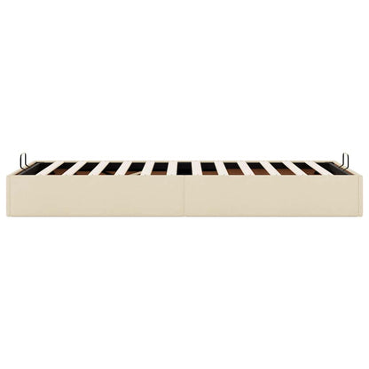 Bedframe zonder matras 80x200 cm stof crèmekleurig