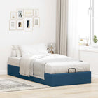 Bedframe 80x200 cm stof blauw met opbergruimte