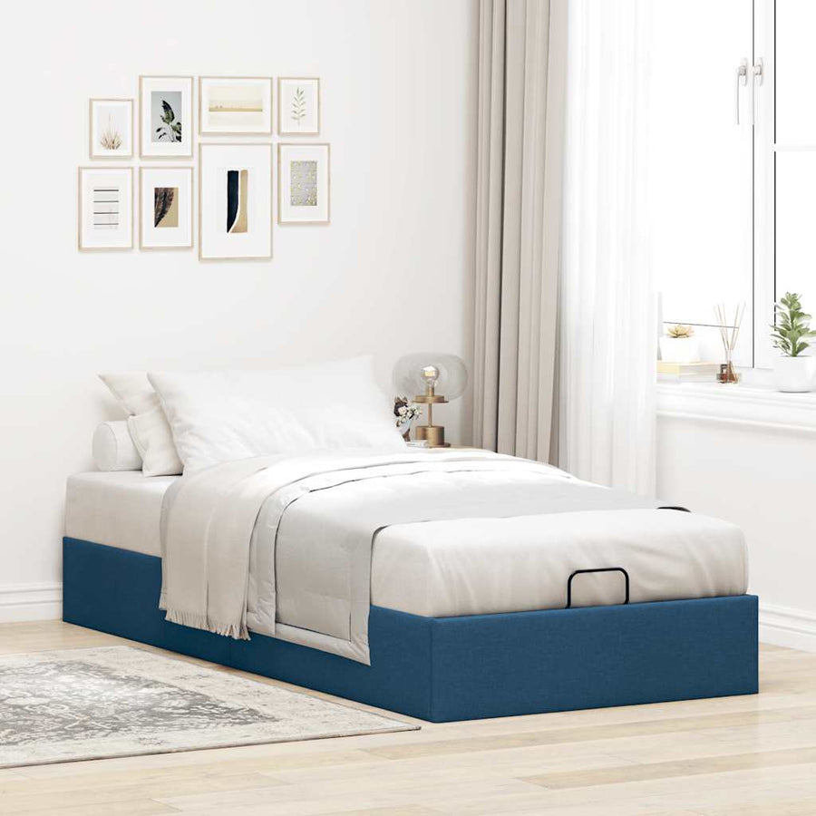 Bedframe zonder matras 80x200 cm stof blauw