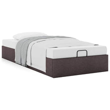 Bedframe zonder matras 90x190 cm stof donkerbruin