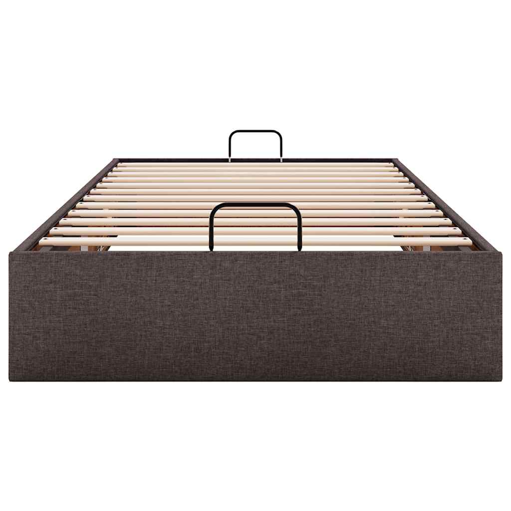 Bedframe zonder matras 90x190 cm stof donkerbruin