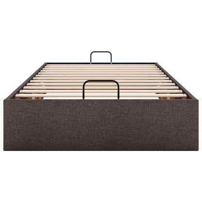 Bedframe zonder matras 90x190 cm stof donkerbruin