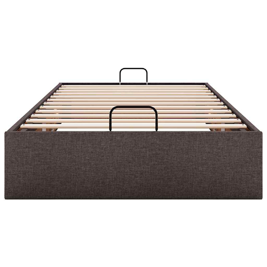 Bedframe zonder matras 90x190 cm stof donkerbruin