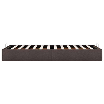 Bedframe zonder matras 90x190 cm stof donkerbruin