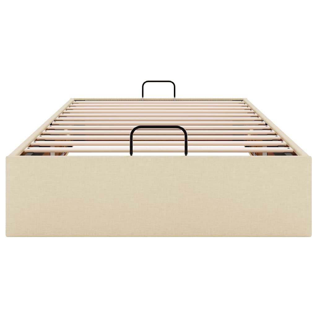 Bedframe zonder matras 90x190 cm stof crèmekleurig