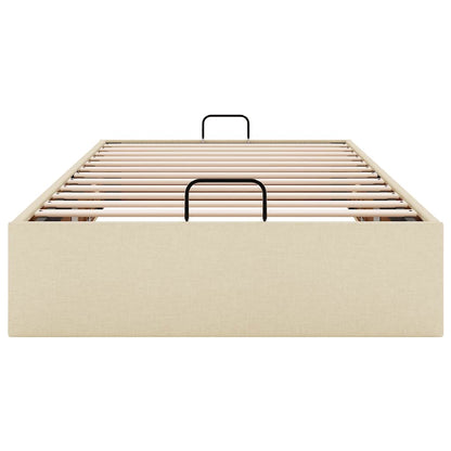 Bedframe zonder matras 90x190 cm stof crèmekleurig
