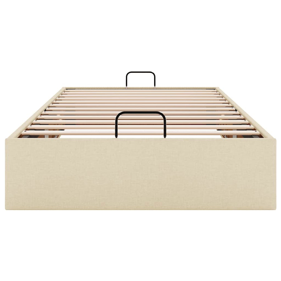 Bedframe zonder matras 90x190 cm stof crèmekleurig