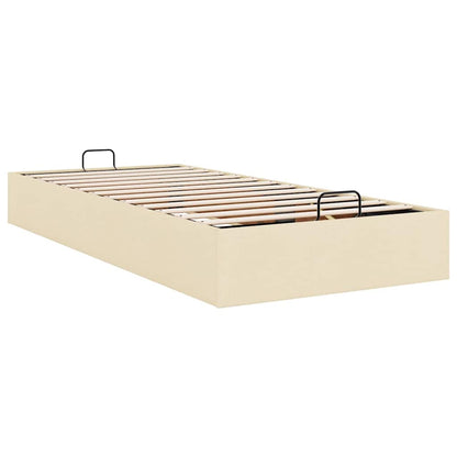 Bedframe zonder matras 90x190 cm stof crèmekleurig