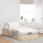 Bed frame without mattress 90x190 cm fabric cream
