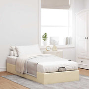 Bed frame without mattress 90x190 cm fabric cream