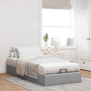 Bed frame without mattress 90x200 cm fabric light grey