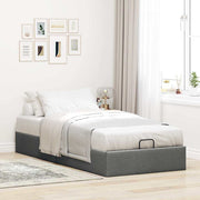 Bed frame without mattress 90x200 cm fabric dark grey