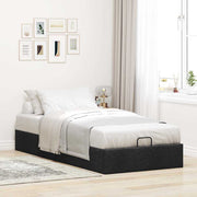 Bed frame without mattress 90x200 cm black fabric