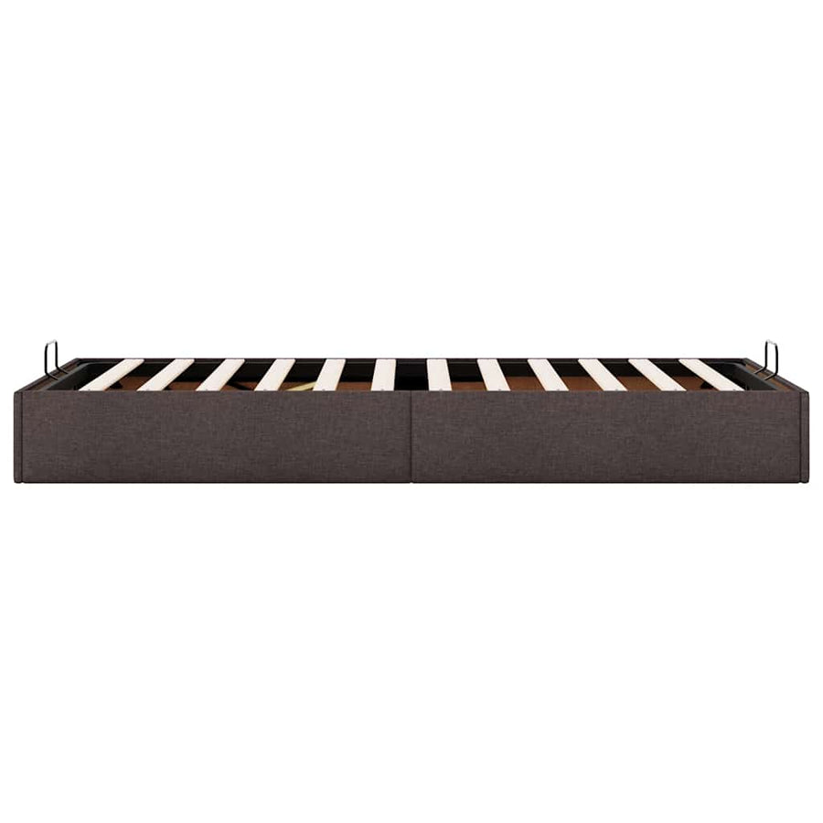 Bedframe zonder matras 90x200 cm stof donkerbruin