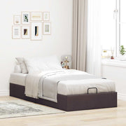Bed frame without mattress 90x200 cm fabric dark brown