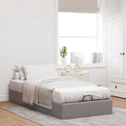 Bed frame without mattress 90x200 cm fabric taupe