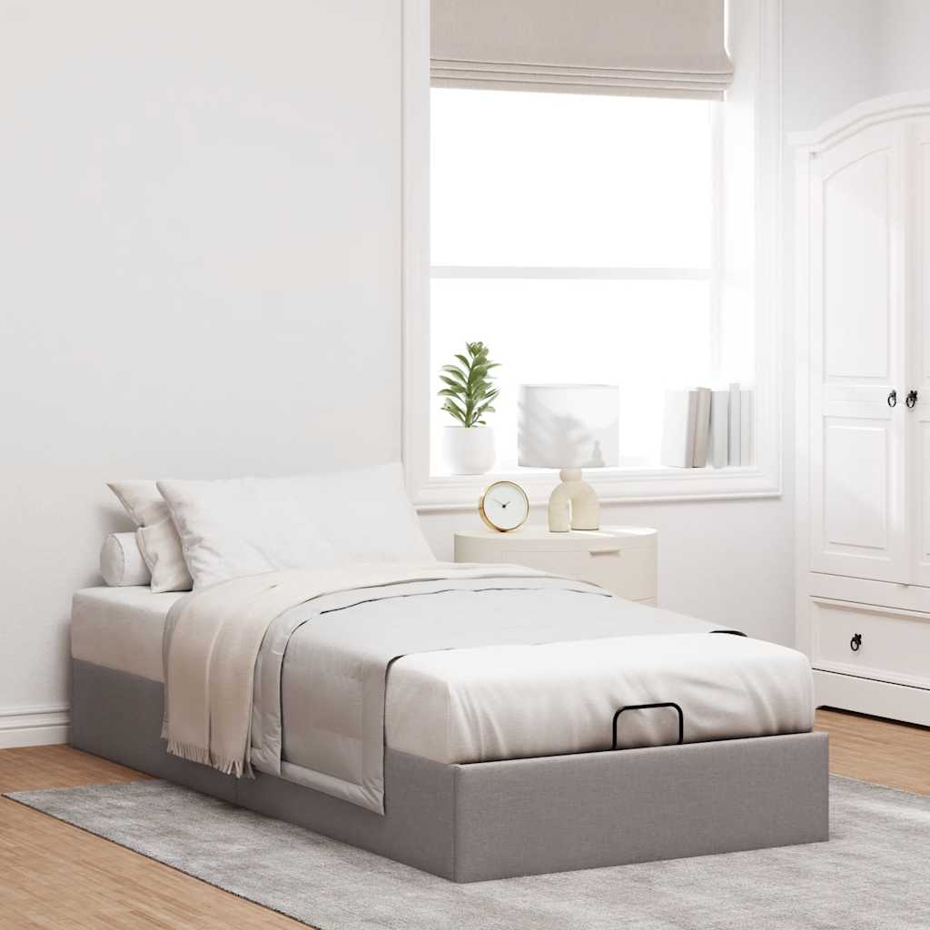 Bedframe zonder matras 90x200 cm stof taupe