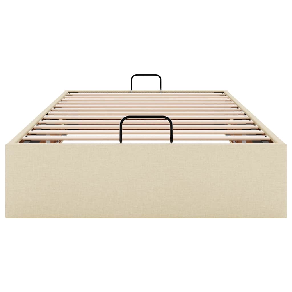 Bedframe zonder matras 90x200 cm stof crèmekleurig