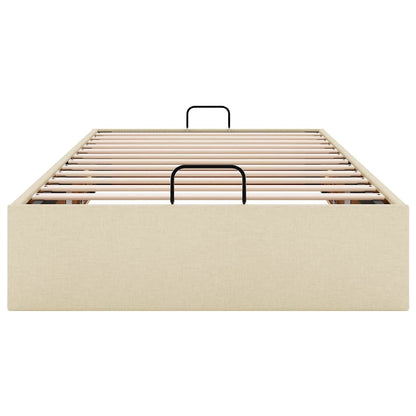 Bedframe zonder matras 90x200 cm stof crèmekleurig