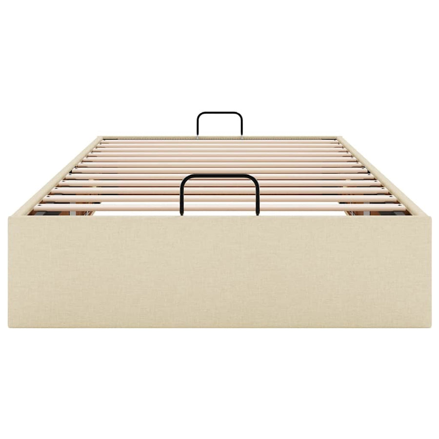 Bedframe zonder matras 90x200 cm stof crèmekleurig
