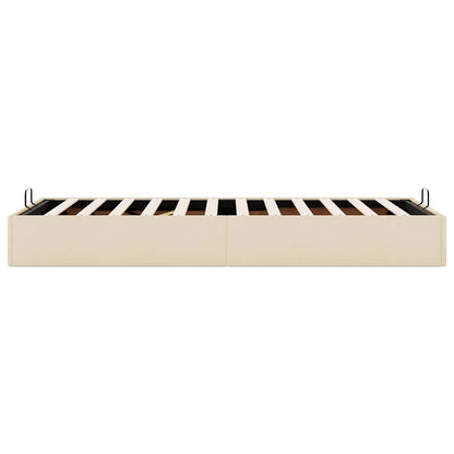 Bedframe zonder matras 90x200 cm stof crèmekleurig