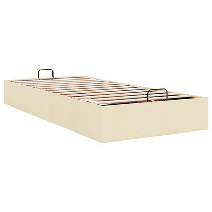 Bedframe zonder matras 90x200 cm stof crèmekleurig