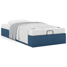 Bedframe zonder matras 90x200 cm stof blauw