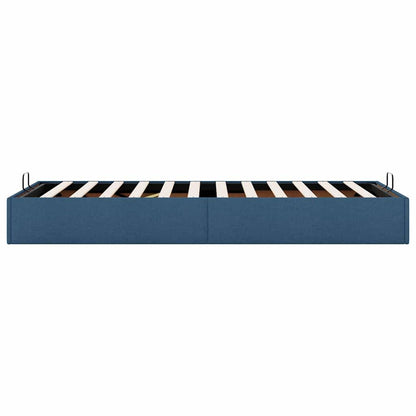 Bedframe zonder matras 90x200 cm stof blauw